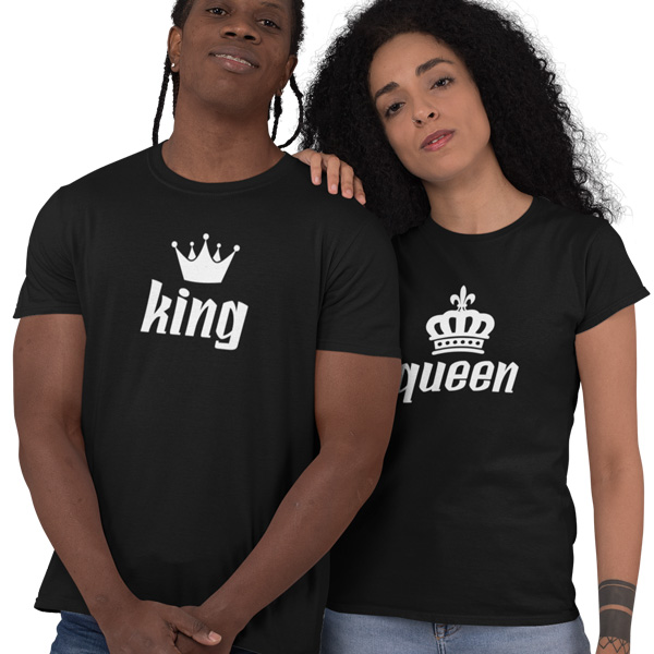 King and Queen Matching Couple T-Shirts | Couplestees