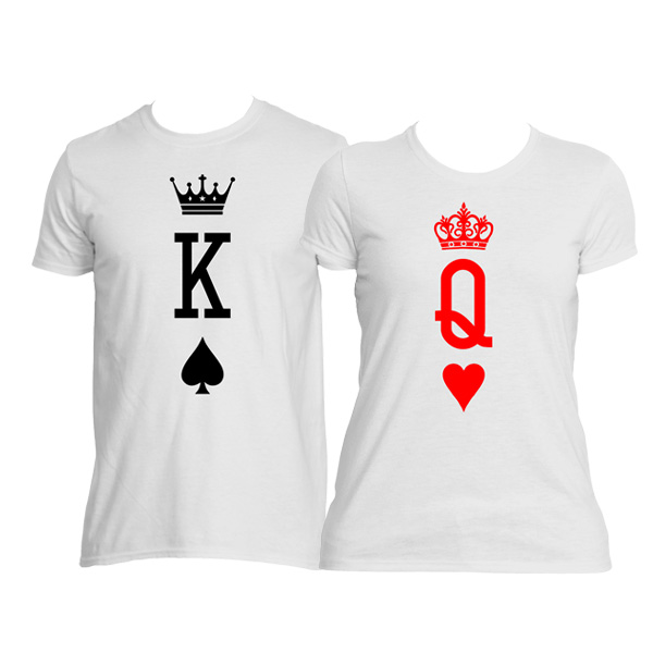 King Of Spade Queen of Hearts Couple T-shirts