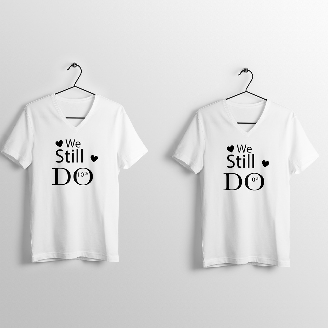 We Still Do Shirt, Wedding Anniversary T-shirts, Personalized Tee, Wife And Husband Shirts, Matching Outfits V-neck T-Shirts
